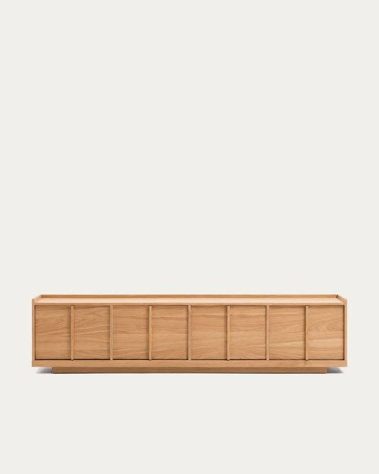 Mobile TV Onix in impiallacciatura di rovere con finitura tono naturale 200 x 45 cm FSC Mix Credit