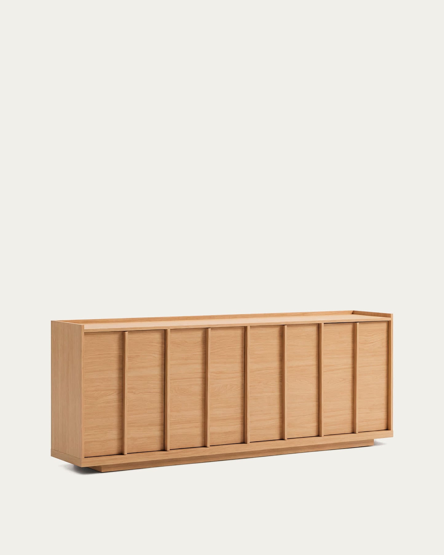 Credenza Onix in impiallacciatura di rovere con finitura tono naturale 200 x 80 cm FSC Mix Credit