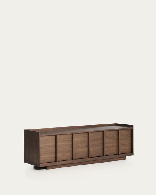 Mobile TV Onix di impiallacciatura in noce con finitura scura 150 x 47 cm FSC Mix Credit