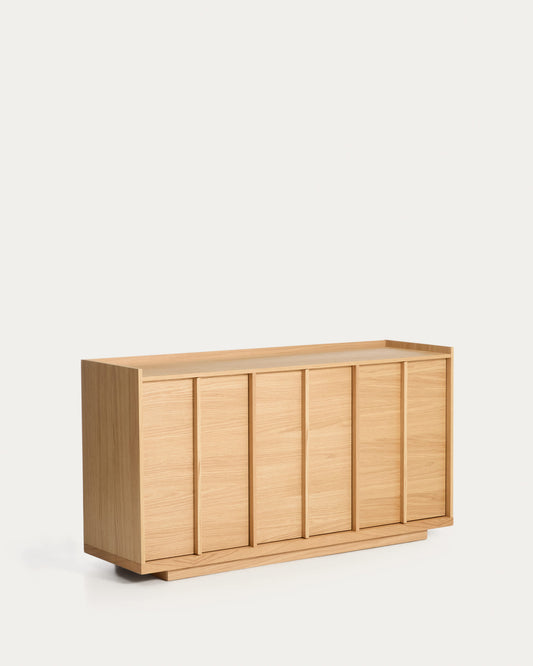 Credenza Onix in impiallacciatura di rovere con finitura tono naturale 150 x 80 cm FSC Mix Credit
