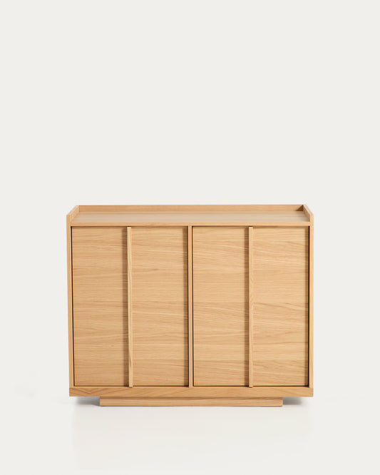 Credenza Onix in impiallacciatura di rovere con finitura tono naturale 100 x 80 cm FSC Mix Credit