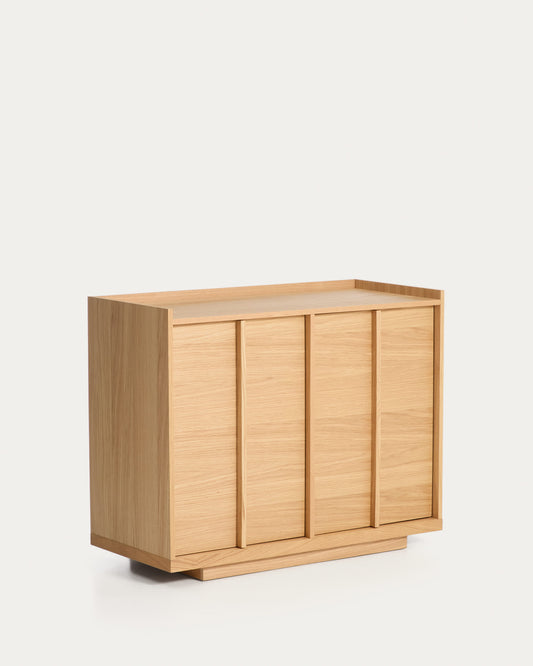 Credenza Onix in impiallacciatura di rovere con finitura tono naturale 100 x 80 cm FSC Mix Credit