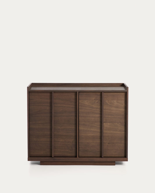 Credenza Onix di impiallacciatura in noce con finitura scura 100 x 80 cm FSC Mix Credit