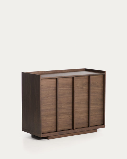 Credenza Onix di impiallacciatura in noce con finitura scura 100 x 80 cm FSC Mix Credit