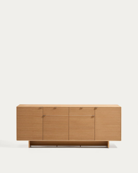 Credenza Norlen 4 ante e 2 cassetti in impiallacciato di rovere con finitura naturale FSC Mix Credit 194,5 x 78 cm