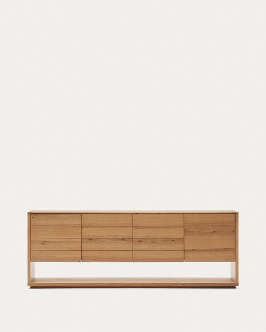 Credenza Alguema 4 ante impiallacciato rovere finitura naturale 200 x 74 cm