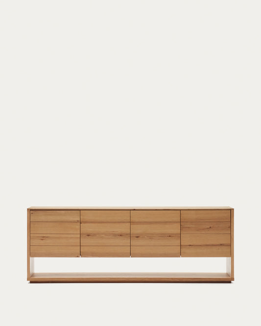 Credenza Alguema 4 ante impiallacciato rovere finitura naturale 200 x 74 cm