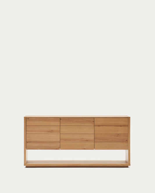 Credenza Alguema 3 ante impiallacciato rovere finitura naturale 151 x 74 cm