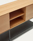 Credenza Vedrana 3 ante impiallacciate rovere e gambe in acciaio nero 195 x 80 cm