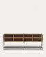 Credenza Vedrana 3 ante impiallacciate rovere e gambe in acciaio nero 195 x 80 cm