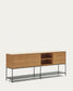 Credenza Vedrana 3 ante impiallacciate rovere e gambe in acciaio nero 195 x 80 cm