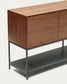 Credenza Vedrana 3 ante impiallacciate noce e gambe in acciaio nero 195x80 cm
