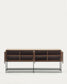 Credenza Vedrana 3 ante impiallacciate noce e gambe in acciaio nero 195x80 cm