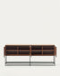 Credenza Vedrana 3 ante impiallacciate noce e gambe in acciaio nero 195x80 cm