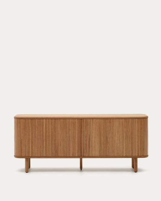 Credenza Mailen 2 porte in impiallacciatura di frassino con finitura naturale 180 x 75 cm