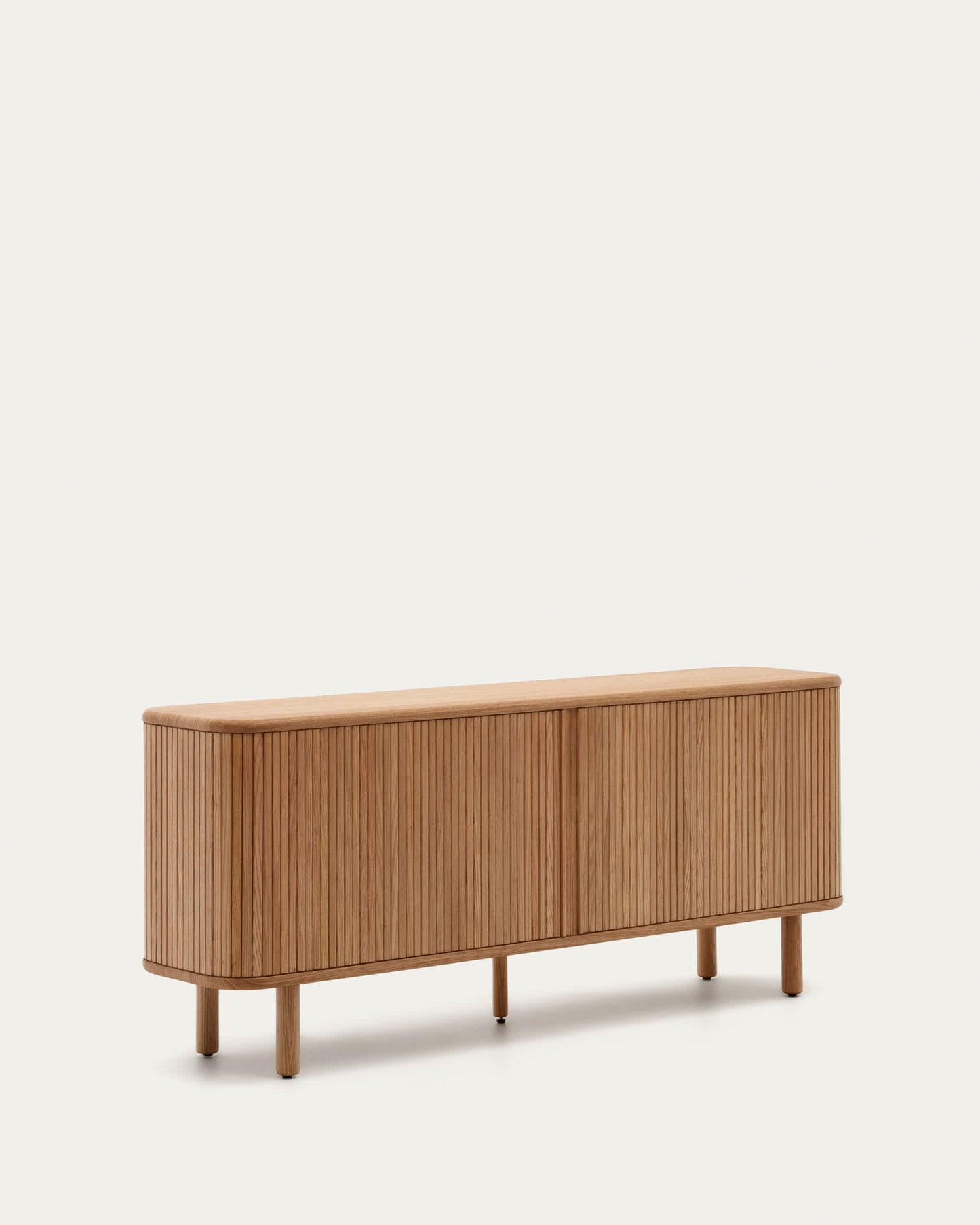 Credenza Mailen 2 porte in impiallacciatura di frassino con finitura naturale 180 x 75 cm