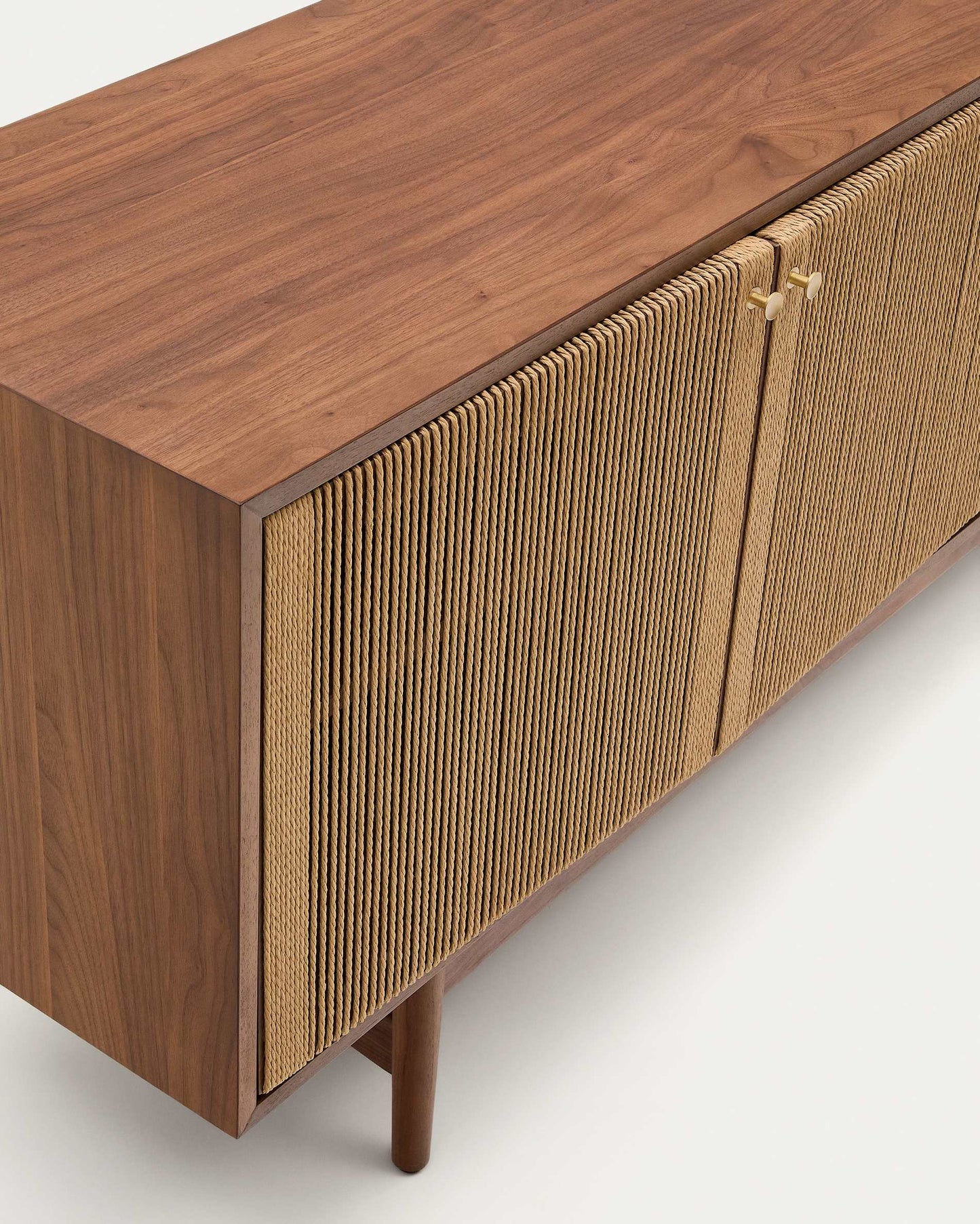 Credenza Elan 2 ante 2 cassetti impiallacciatura e legno massello noce corda 180x73cm