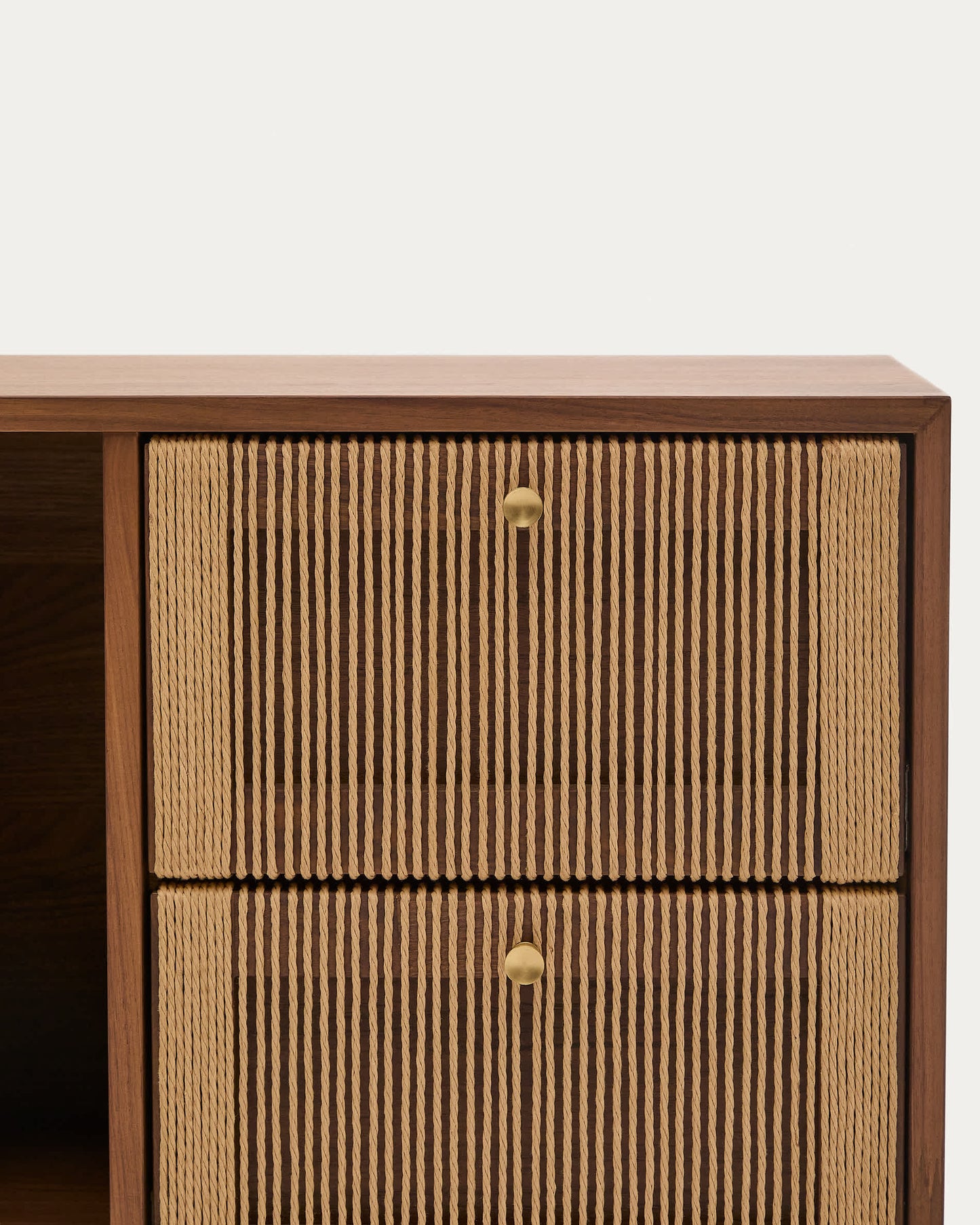 Credenza Elan 2 ante 2 cassetti impiallacciatura e legno massello noce corda 180x73cm