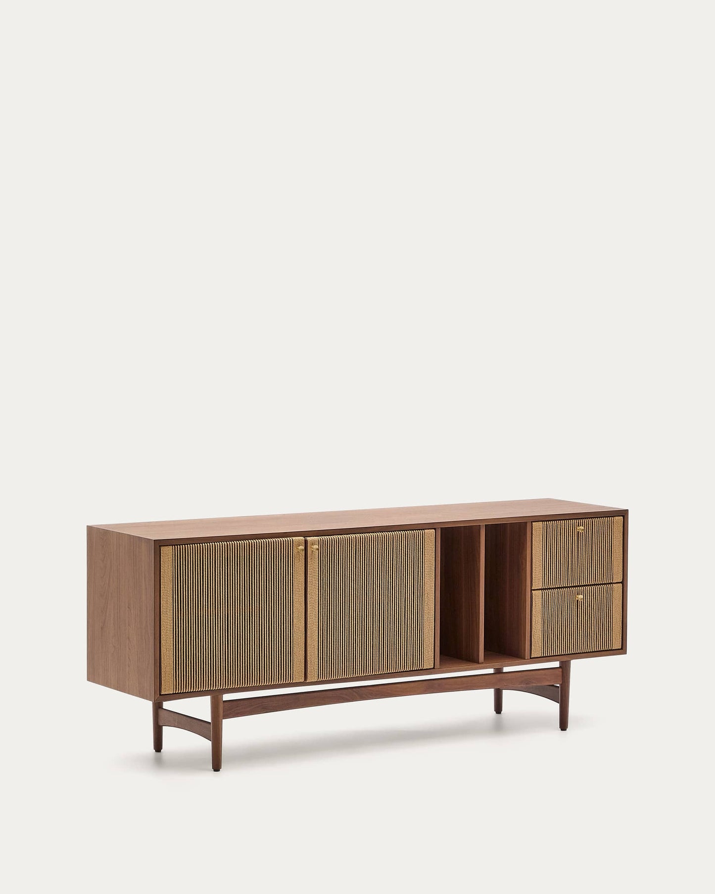Credenza Elan 2 ante 2 cassetti impiallacciatura e legno massello noce corda 180x73cm