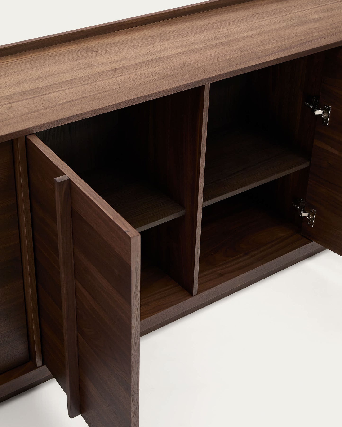 Credenza Onix di impiallacciatura in noce con finitura scura 200 x 80 cm
