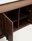 Credenza Onix di impiallacciatura in noce con finitura scura 200 x 80 cm