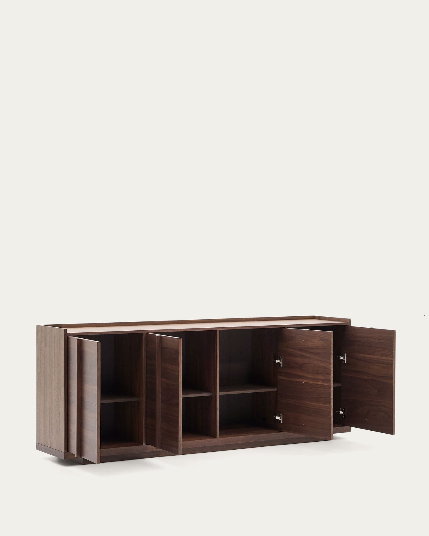 Credenza Onix di impiallacciatura in noce con finitura scura 200 x 80 cm