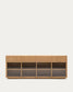 Credenza Helvine 4 ante e 4 cassetti impiallacciatura in rovere e vetro temperato 200x80 cm