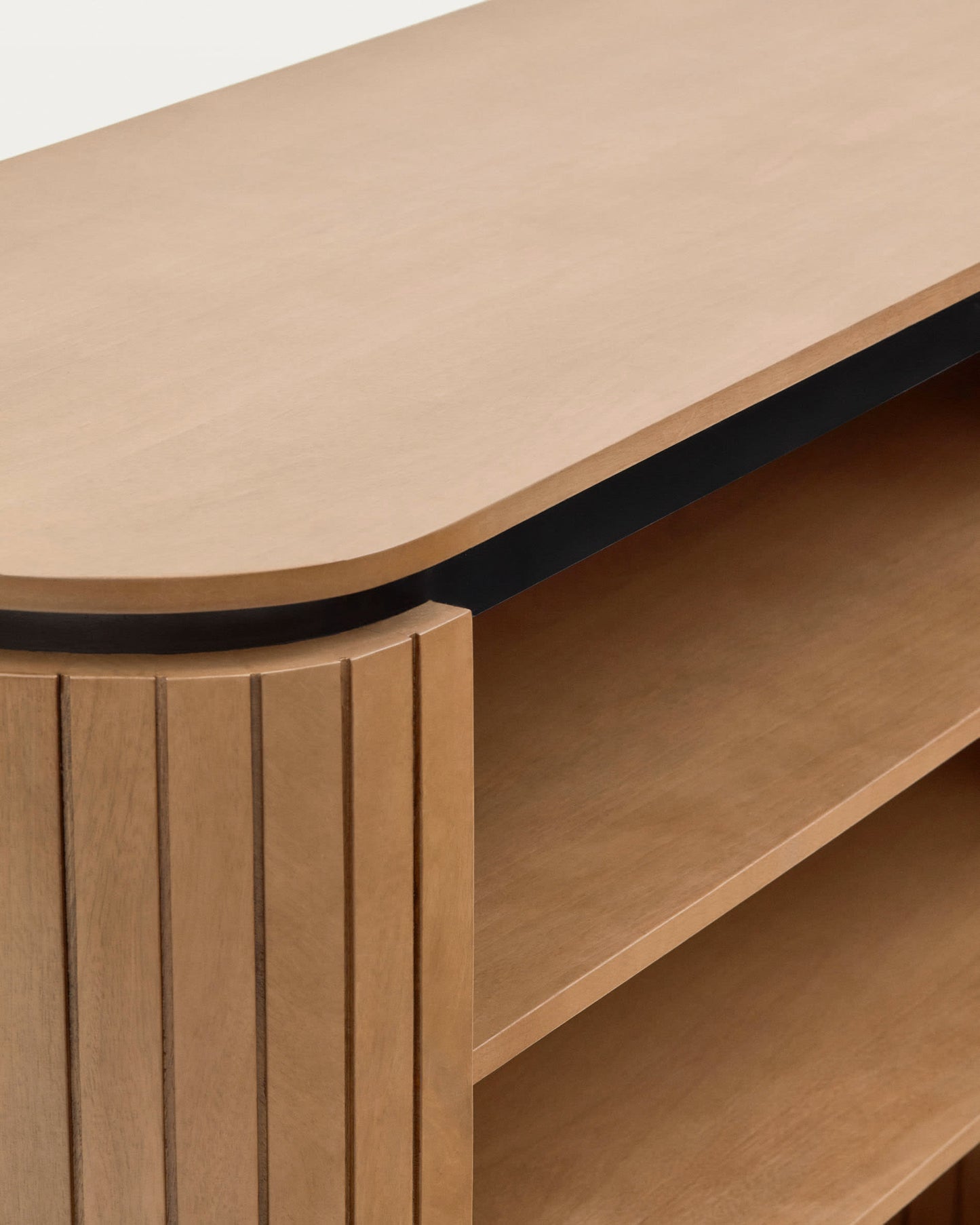 Libreria Licia in legno massello di mango e metallo verniciato nero 120 x 90 cm