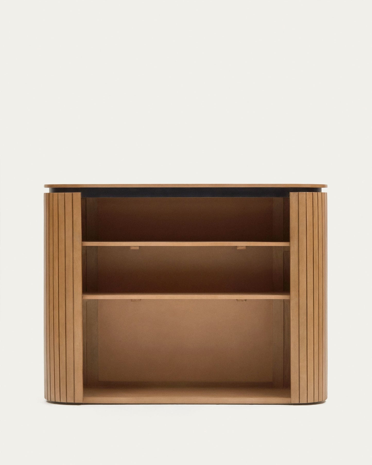 Libreria Licia in legno massello di mango e metallo verniciato nero 120 x 90 cm