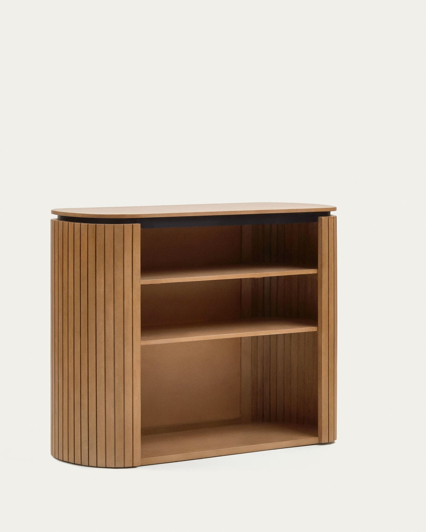 Libreria Licia in legno massello di mango e metallo verniciato nero 120 x 90 cm