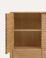 Credenza alta Lenon 4 ante in massello ed impiallacciato rovere 104,5x144cm