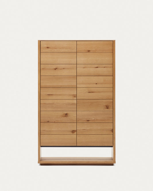 Credenza alta Alguema 2 ante impiallacciato rovere finitura naturale 100 x 163,5 cm
