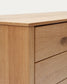 Cassettiera Alguema 3 cassetti impiallacciato rovere finitura naturale 100 x 97 cm