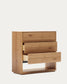 Cassettiera Alguema 3 cassetti impiallacciato rovere finitura naturale 100 x 97 cm