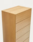 Cassettiera Vedrana 5 cassetti impiallacciato rovere e gambe in acciaio nero 60 x 114 cm