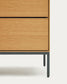 Cassettiera Vedrana 5 cassetti impiallacciato rovere e gambe in acciaio nero 60 x 114 cm