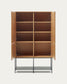 Credenza alta Vedrana 4 ante impiallacciate rovere e gambe in acciaio nero 97,5 x 160 cm