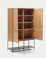 Credenza alta Vedrana 4 ante impiallacciate rovere e gambe in acciaio nero 97,5 x 160 cm