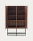Credenza alta Vedrana 4 ante impiallacciate noce e gambe in acciaio nero 97,5 x 160 cm