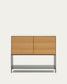 Credenza Vedrana 2 ante impiallacciate rovere e gambe in acciaio nero 97,5 x 80 cm