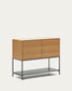 Credenza Vedrana 2 ante impiallacciate rovere e gambe in acciaio nero 97,5 x 80 cm