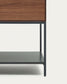 Credenza Vedrana 2 ante impiallacciate noce e gambe in acciaio nero 97,5 x 80 cm