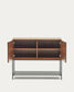 Credenza Vedrana 2 ante impiallacciate noce e gambe in acciaio nero 97,5 x 80 cm