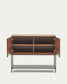 Credenza Vedrana 2 ante impiallacciate noce e gambe in acciaio nero 97,5 x 80 cm