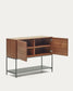 Credenza Vedrana 2 ante impiallacciate noce e gambe in acciaio nero 97,5 x 80 cm