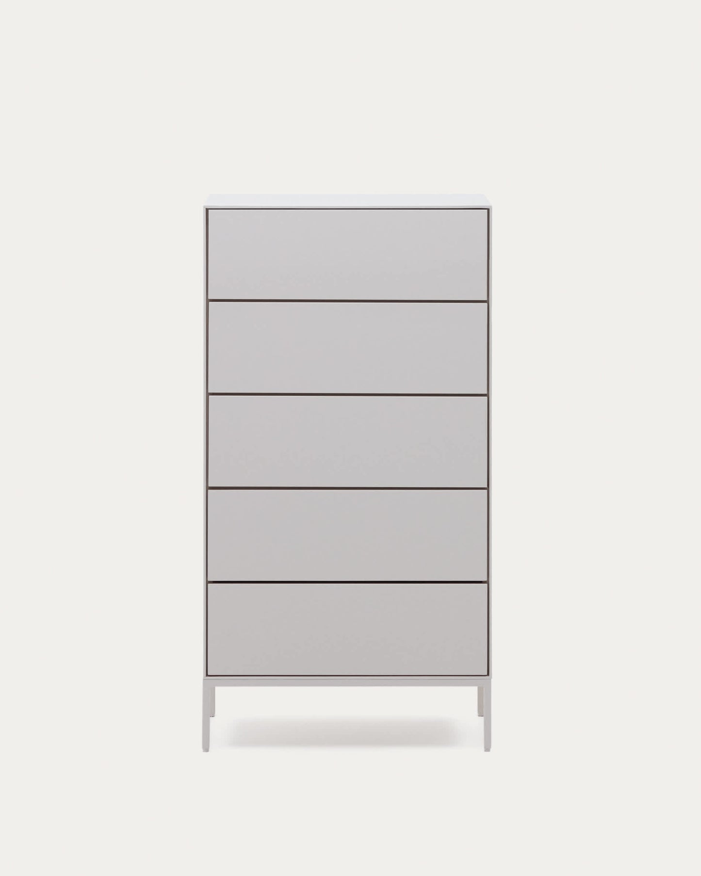 Cassettiera Vedrana 5 cassetti DM laccata bianca 60 x 114 cm