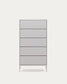 Cassettiera Vedrana 5 cassetti DM laccata bianca 60 x 114 cm