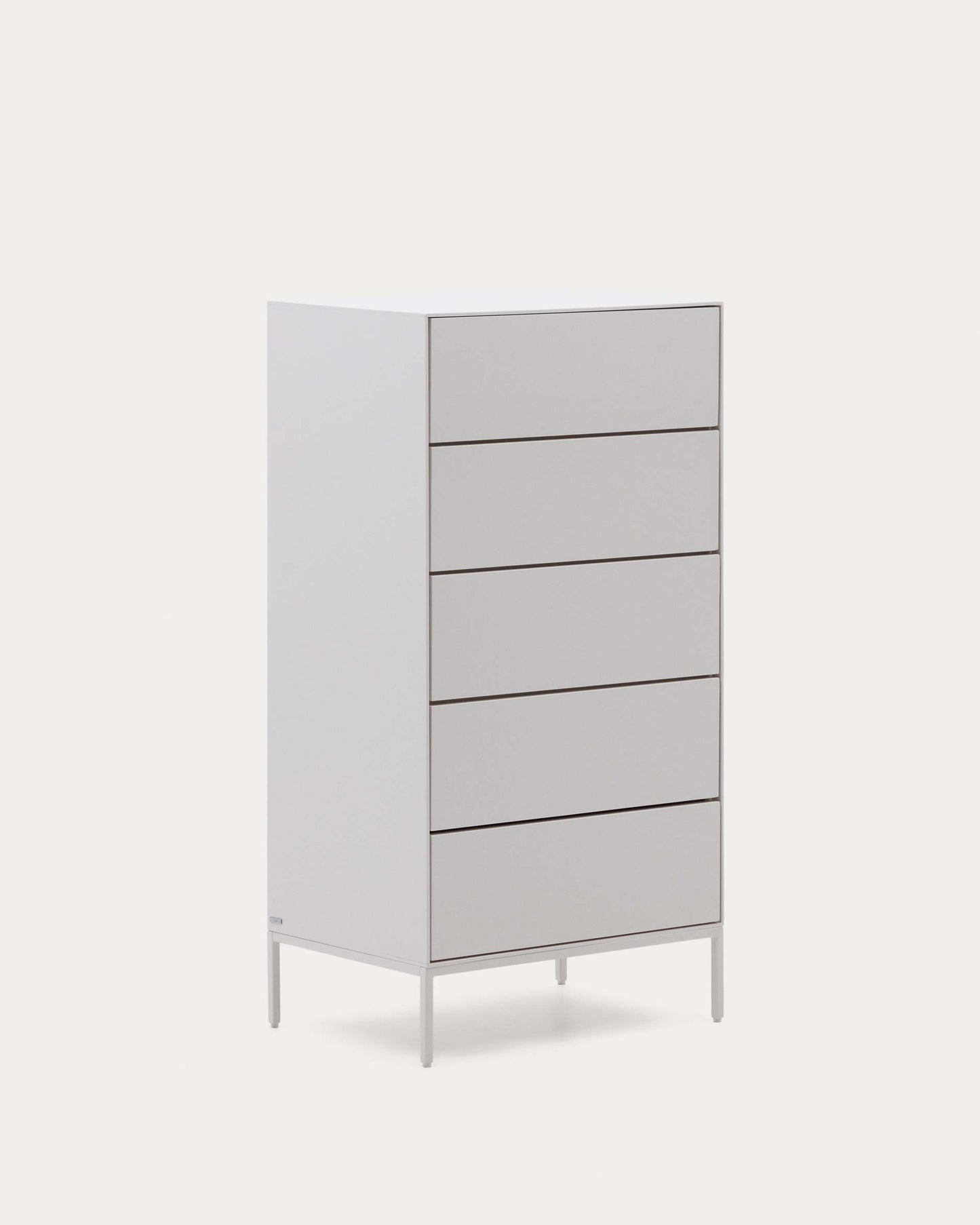 Cassettiera Vedrana 5 cassetti DM laccata bianca 60 x 114 cm