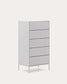 Cassettiera Vedrana 5 cassetti DM laccata bianca 60 x 114 cm