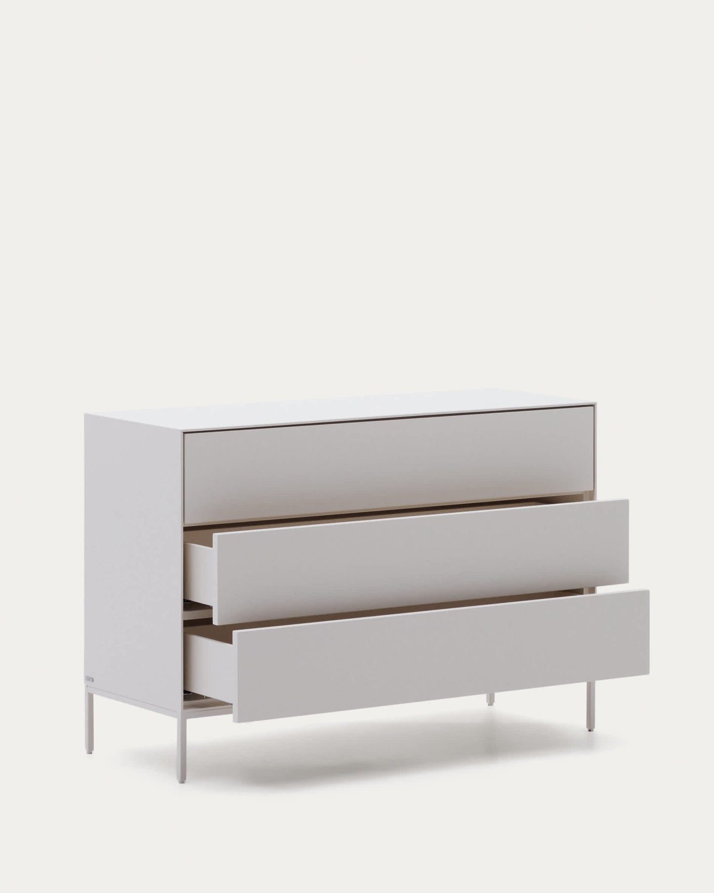 Cassettiera Vedrana 3 cassetti DM laccata bianca 110 x 75 cm